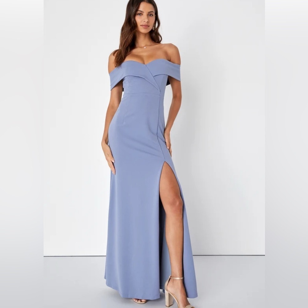 Lulu's Lavender Off-Shoulder Maxi Dress